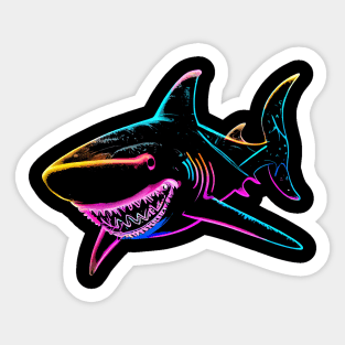 Shark Teeth Smile Neon Sticker